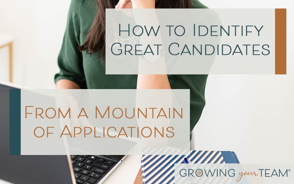 How to identify great candidates from a mountain of applications, Growing Your Team, Jamie Van Cuyk, Small Business hiring consulting